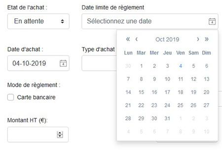 Achat en attente date limite