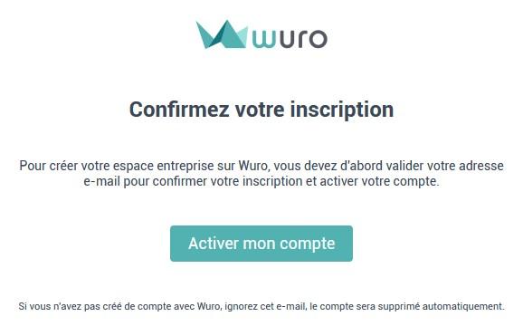 Activation compte wuro mail