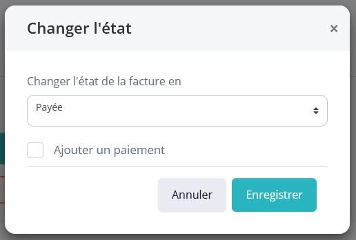 Changer etat payee partiellement