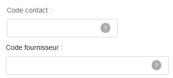 Code contact fournisseur