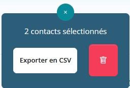 Contacts selectionnes