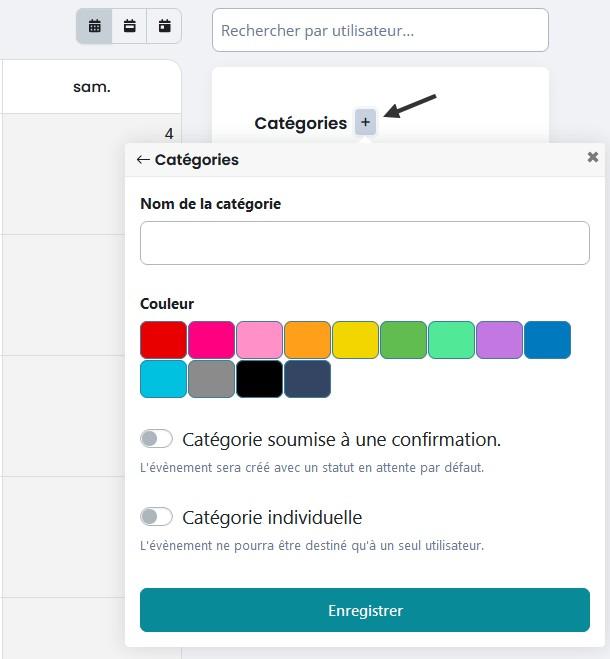 Creer categories evenements planning methode 1