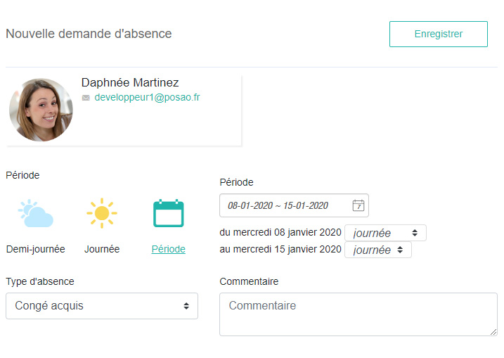 Demande d'absence