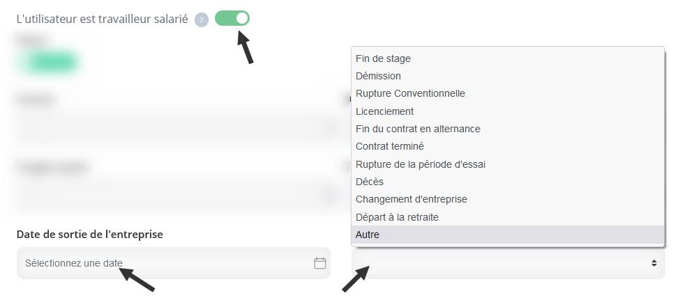 Depart sortie salarie