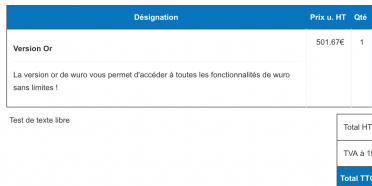 Exemple champ libre sur wuro