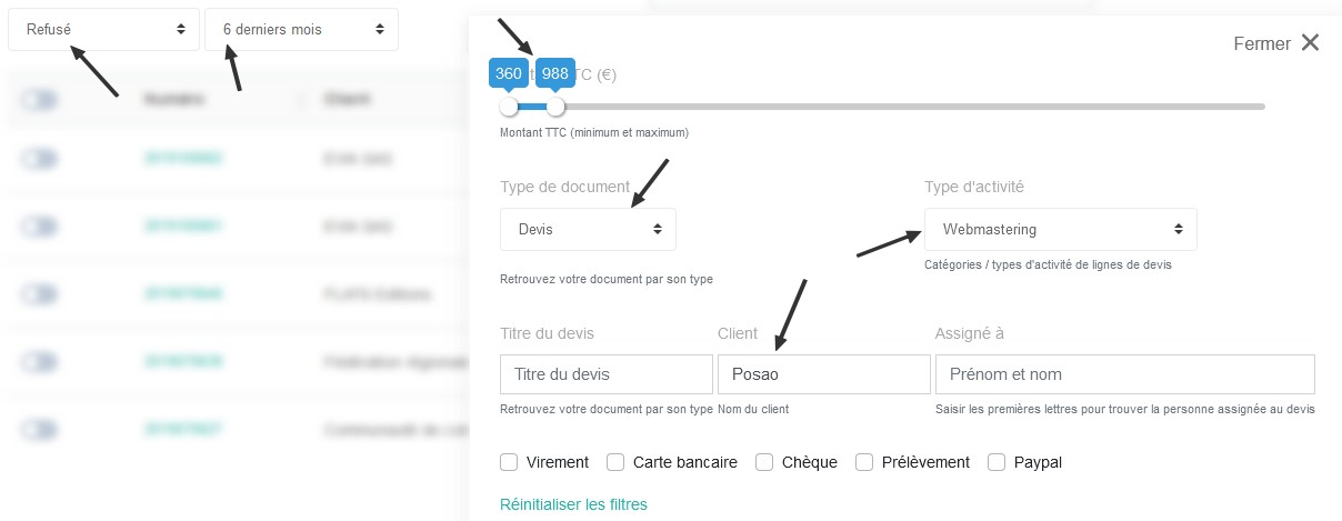Exemple recherche devis