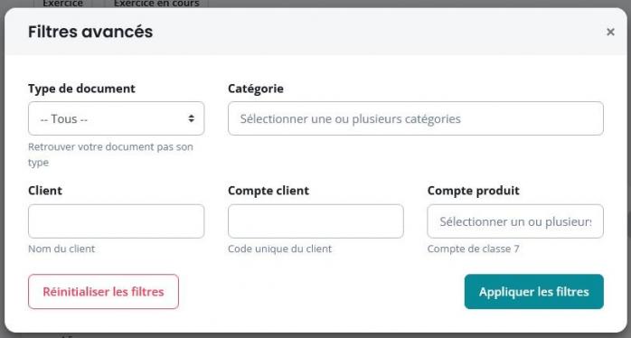 Filtres avances pilotage ventes