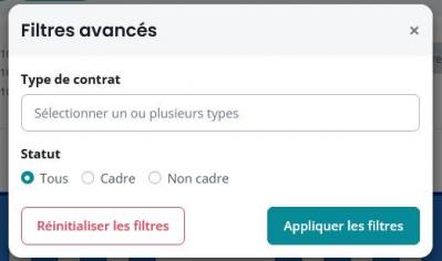 Filtres pilotage rh