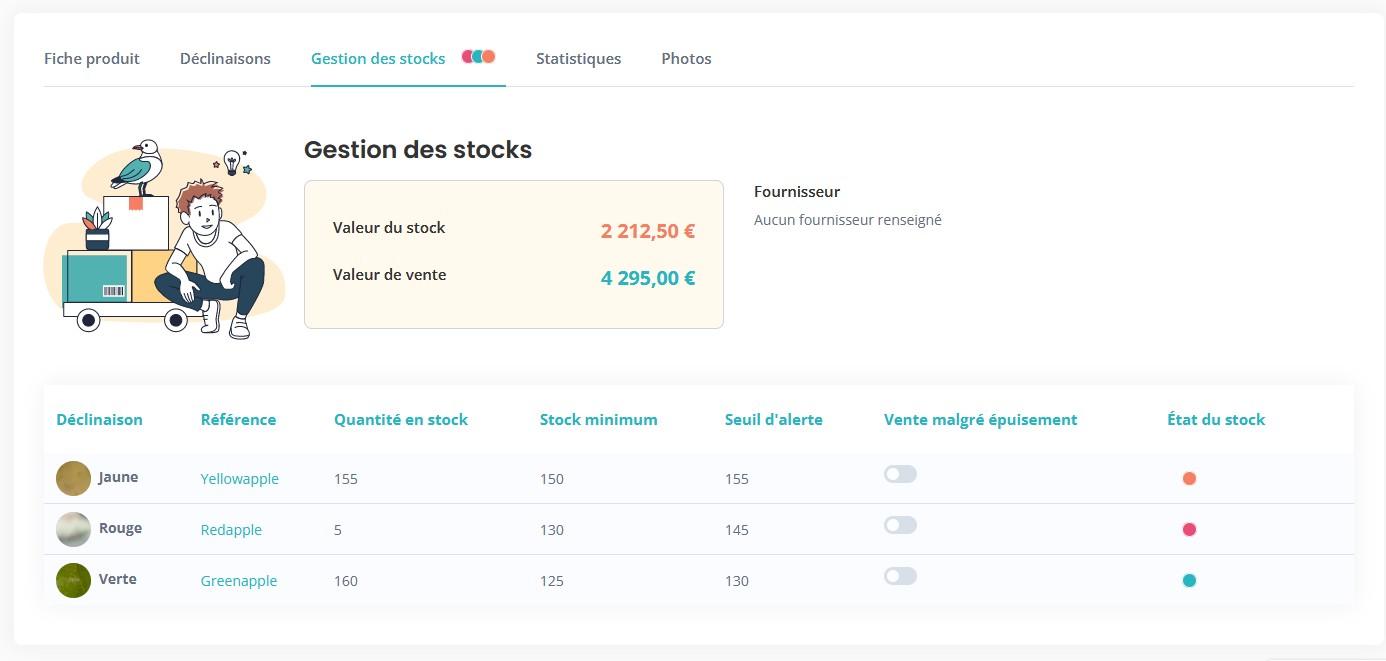 Gestion stock etat