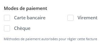 Modes paiement devis