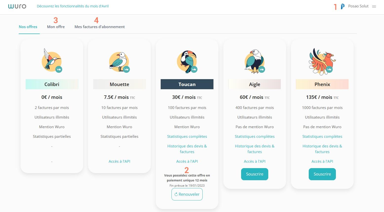 Offres interface wuro