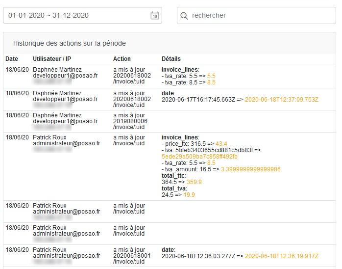 Posao tracabilite exemple