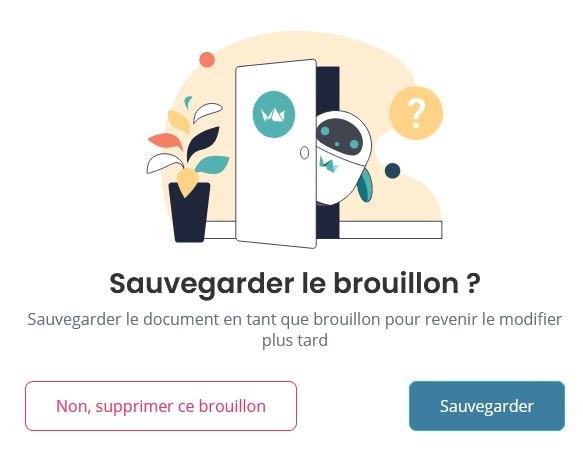 Sauvegarder le brouillon