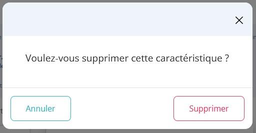 Supprimer caracteristique