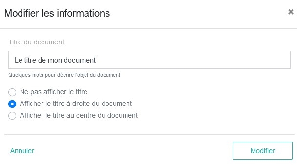 Titre doc option