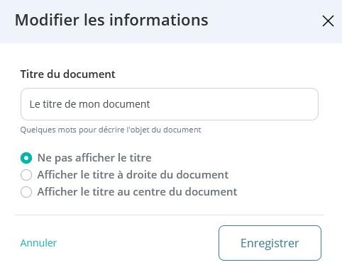 Titre document modifier