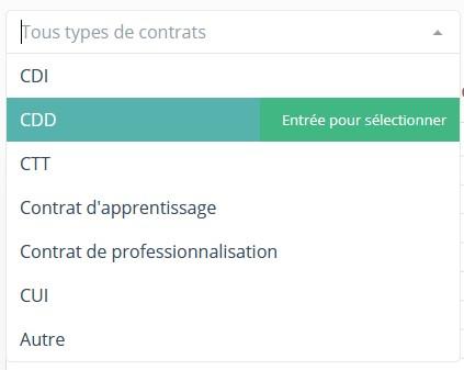 Type contrat filtre stats